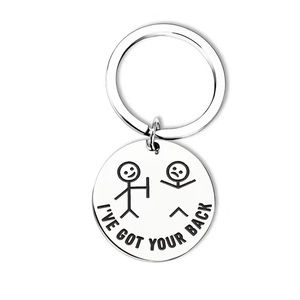 New Silver Stainless Steel "I've Got Your Back" Funny Friends Keychain Jewelry